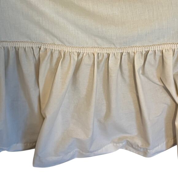 Vintage Country Curtains Dust Ruffle Full Queen Ivory 50/50 Cotton Poly USA - Picture 1 of 4